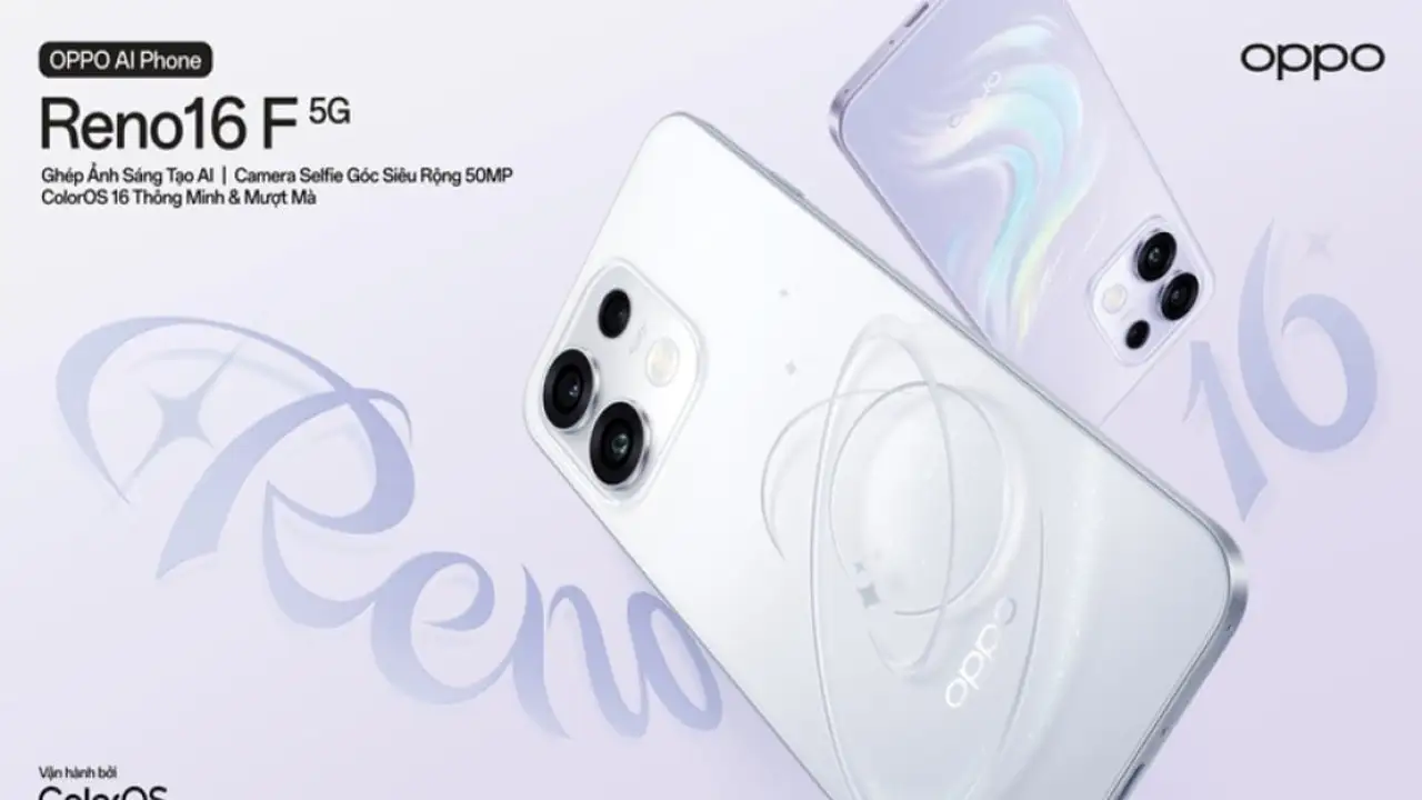 كاميرا سيلفي OPPO Reno16 F بدقة 50 ميجابكسل مع بطارية 7000 مللي أمبير
